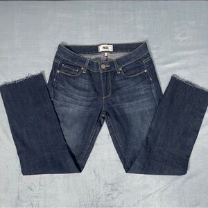 PAIGE Women's Dark Blue Straight-Leg Jeans